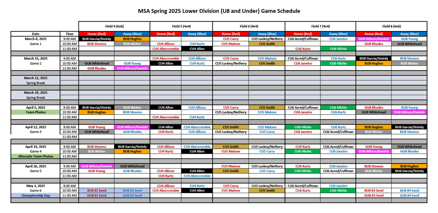 Schedule Lower Division